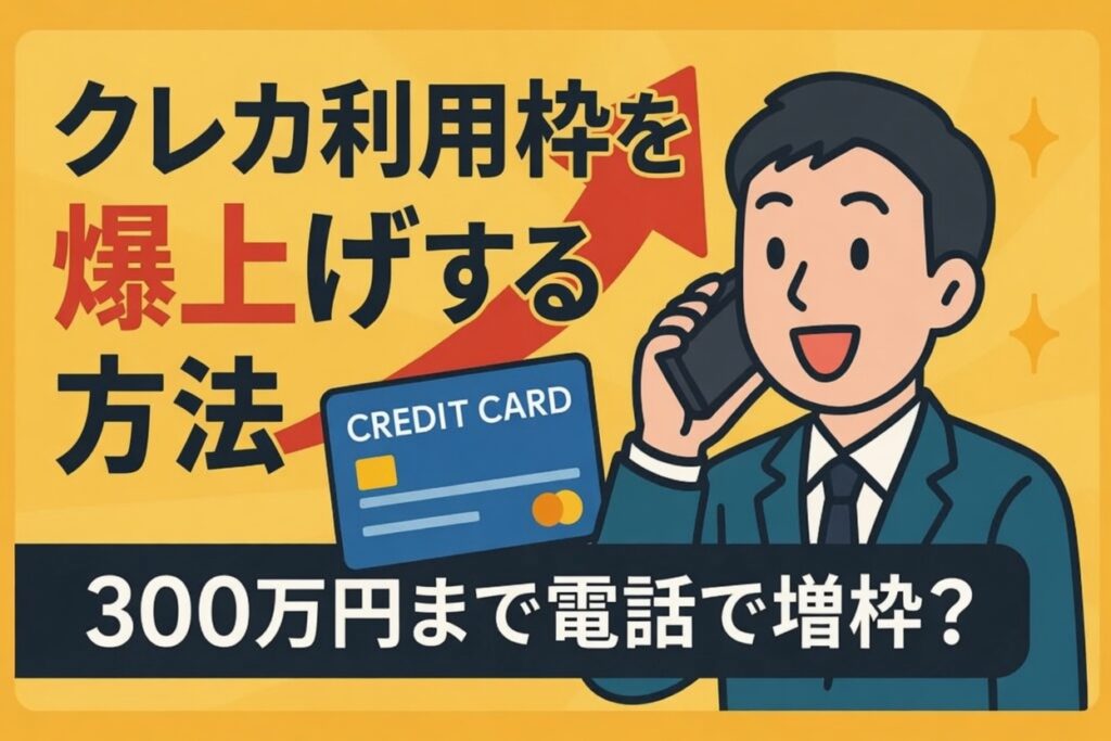 クレカの利用可能枠を「爆上げ」する方法。電話一本で300万まで増枠？