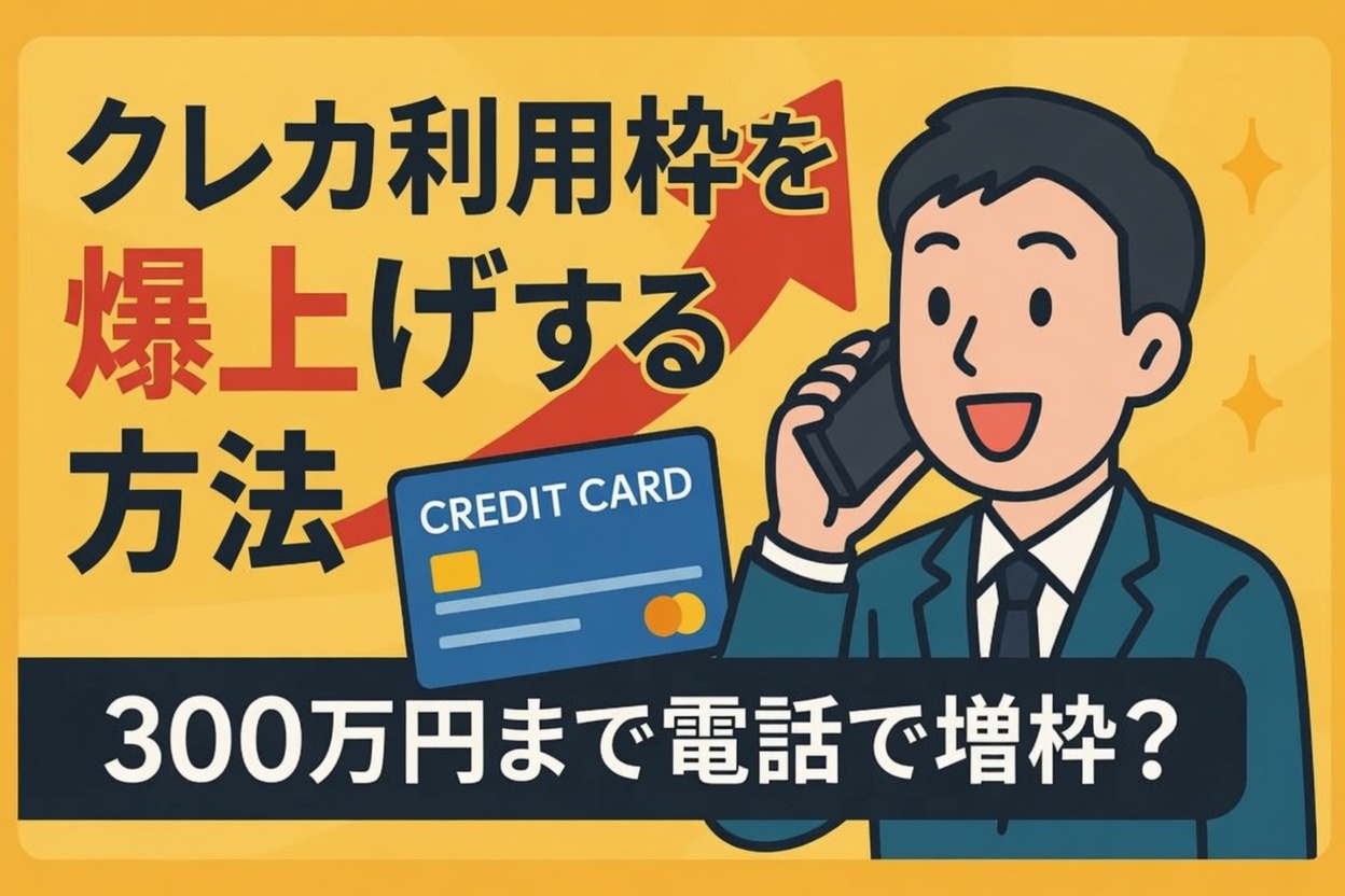 クレカの利用可能枠を「爆上げ」する方法。電話一本で300万まで増枠？