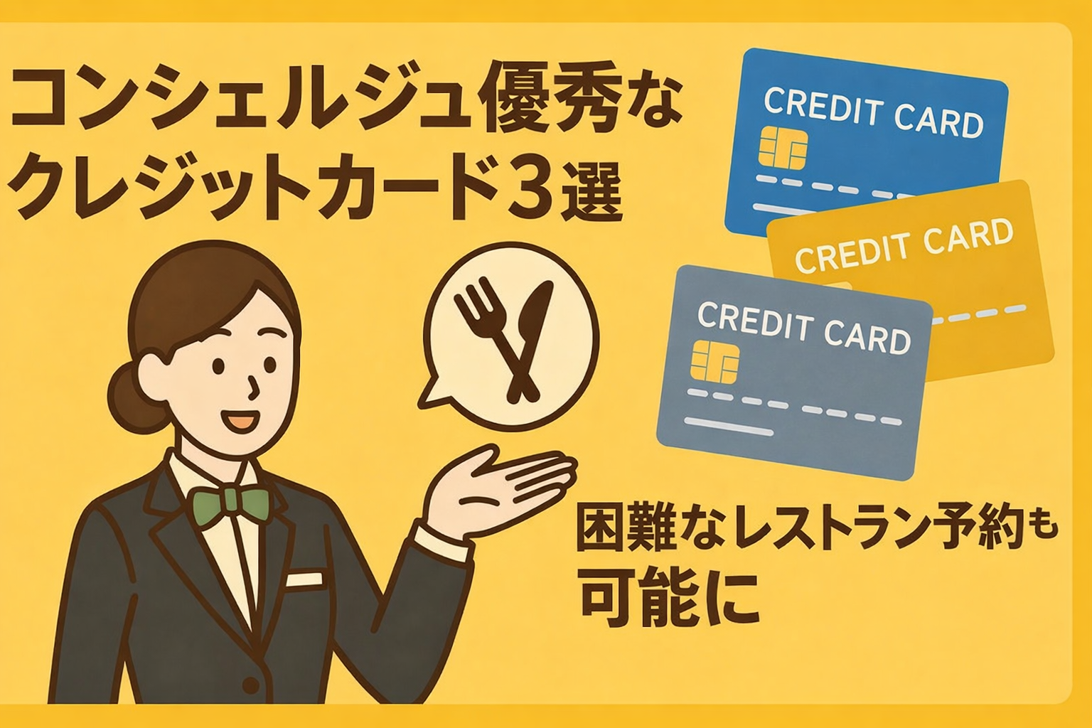 コンシェルジュ機能が優秀なカード3選。予約困難なレストランも手配可能？