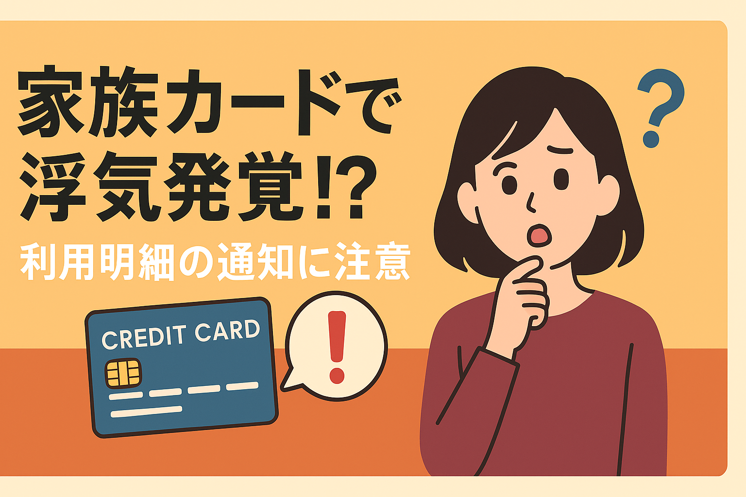 「家族カード」を作ったら浮気がバレた！？利用明細の通知設定の罠
