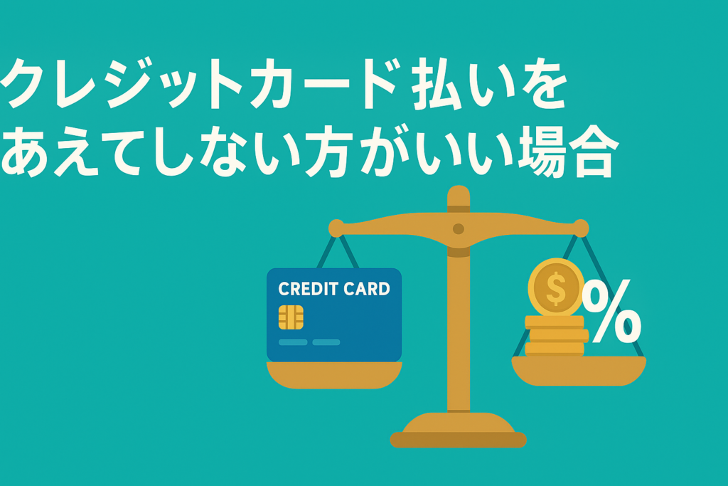 クレカ払いを「あえてしない」方がいいケース。手数料と還元率の天秤